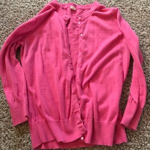 JCrew pink cardigan